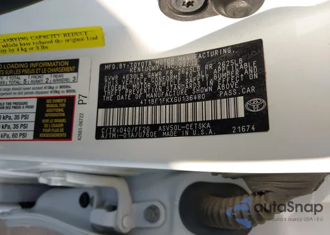 2016 Toyota Camry Se z USA, uszkodzony, nr VIN 4T1BF1FKXGU136480